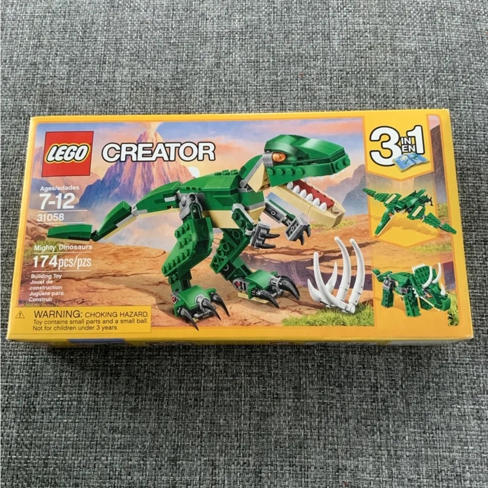 LEGO Creator Mighty Dinosaurs, Pterodactyl, Triceratops, T Rex Toy (174 Pieces)